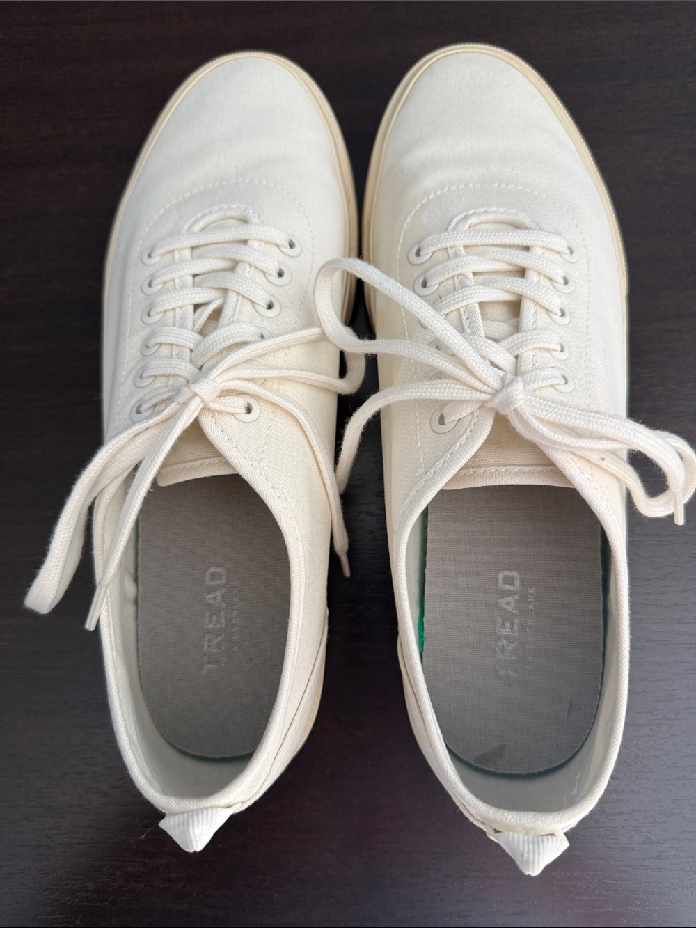 Everlane Tread - Women’s White Canvas Low-Top Lace-Up Sneakers - Size 10 1/2
